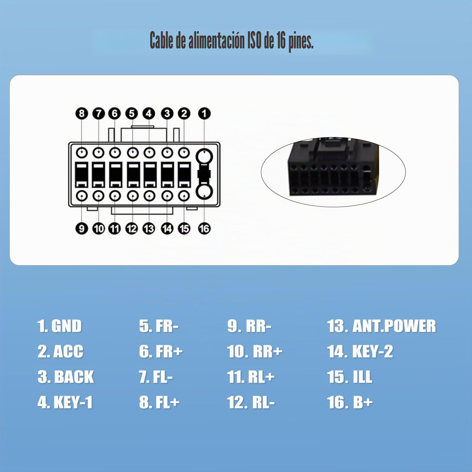 CAMECHO 52 PIN ISO Cable Adaptador Autorradio para VW/Golf/Passat/Touareg/Polo/Skoda/Seat con Antena de Radio,Cable de Control del Volante y Cable de Control de Marcha Atrás