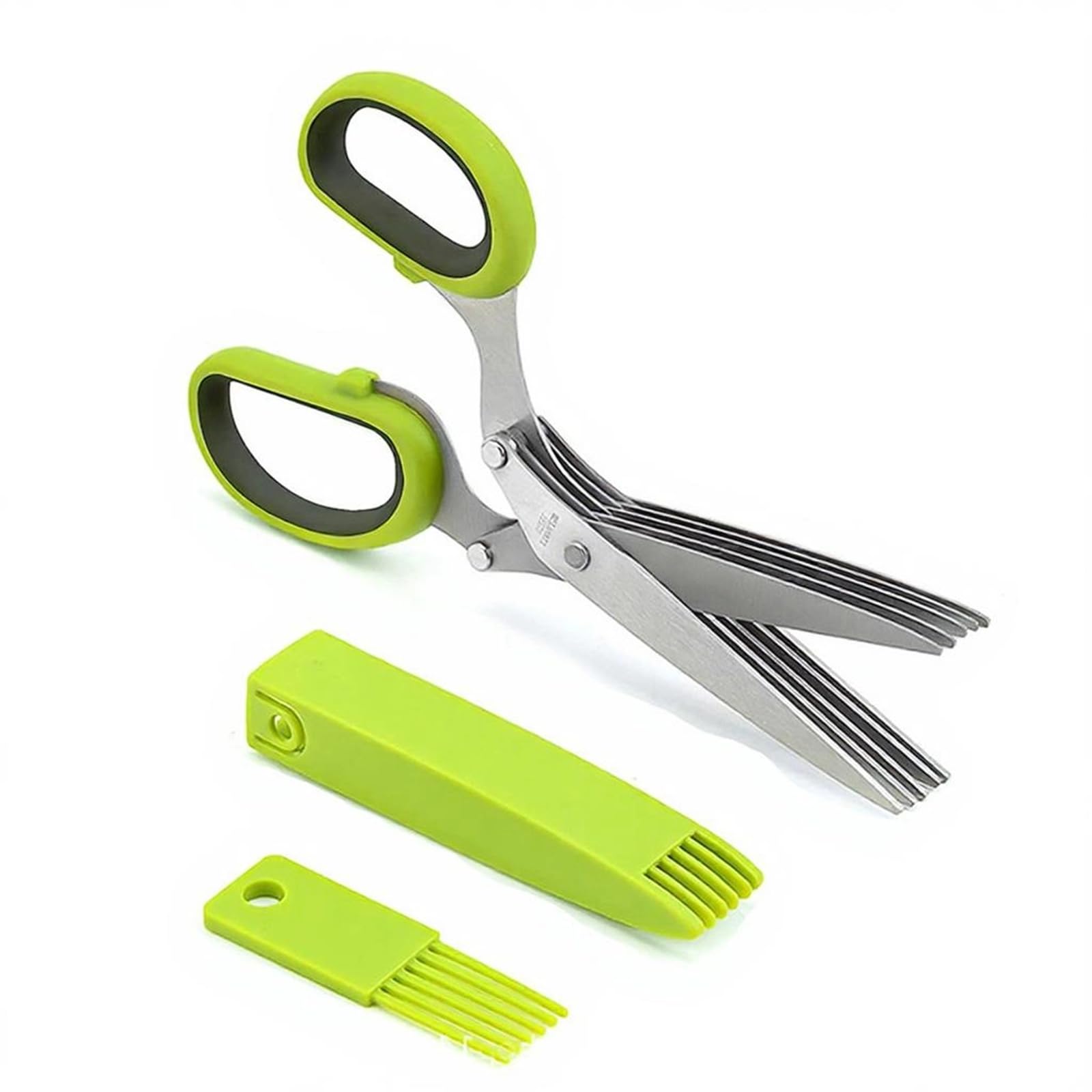 Tsophreniq Professional Multipurpose Kitchen Shears 5 Sharps Scissors with Protective Cover Comb for Vegetables Paper Steel Shredding Scissors