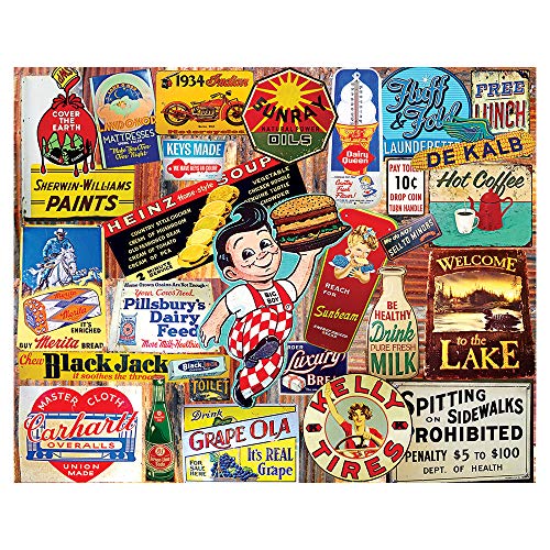 White Mountain Puzzles Vintage Signs Jigsaw Puzzle (1000 Piece) New