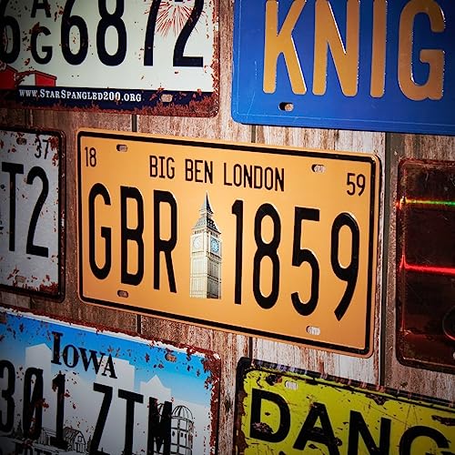 Image of GBR 1859 Multipurpose Metal Signs - License Wall Plate, Decorative Car Tag - Ideal for Cafe, Restaurant, Shop, Home, Hotel, Club, Office, Living Area