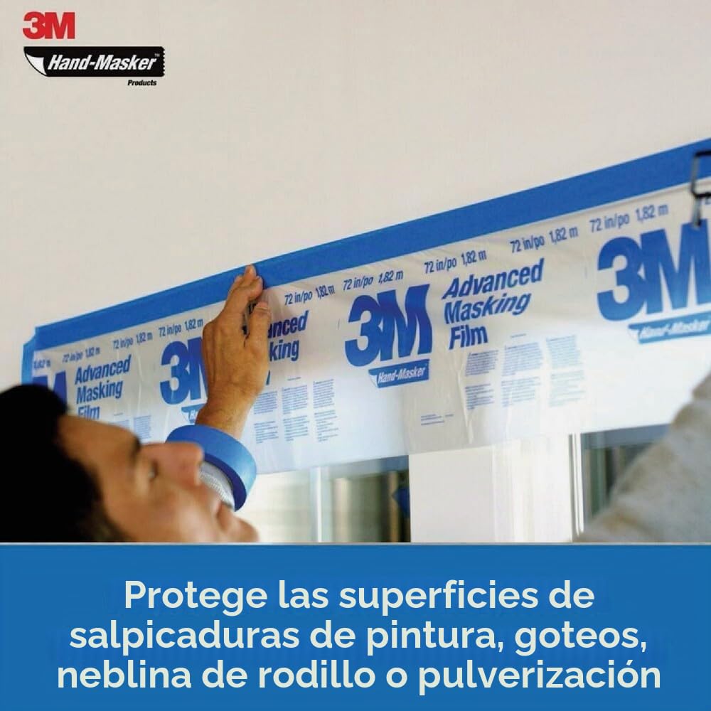 3M Pro Herramienta Hand-Masker M3000 para enmascarar películas y papel, todos los anchos de cinta, 1 dispensador sin cuchilla