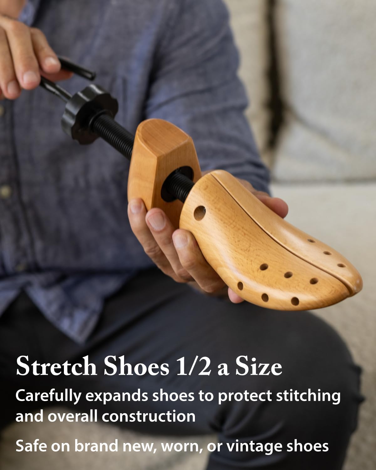 FootFitter Professioneller Schuhspanner für Damen und Herren, verstellbare Breite & Länge Expander, Holzschuhdehnungswerkzeug