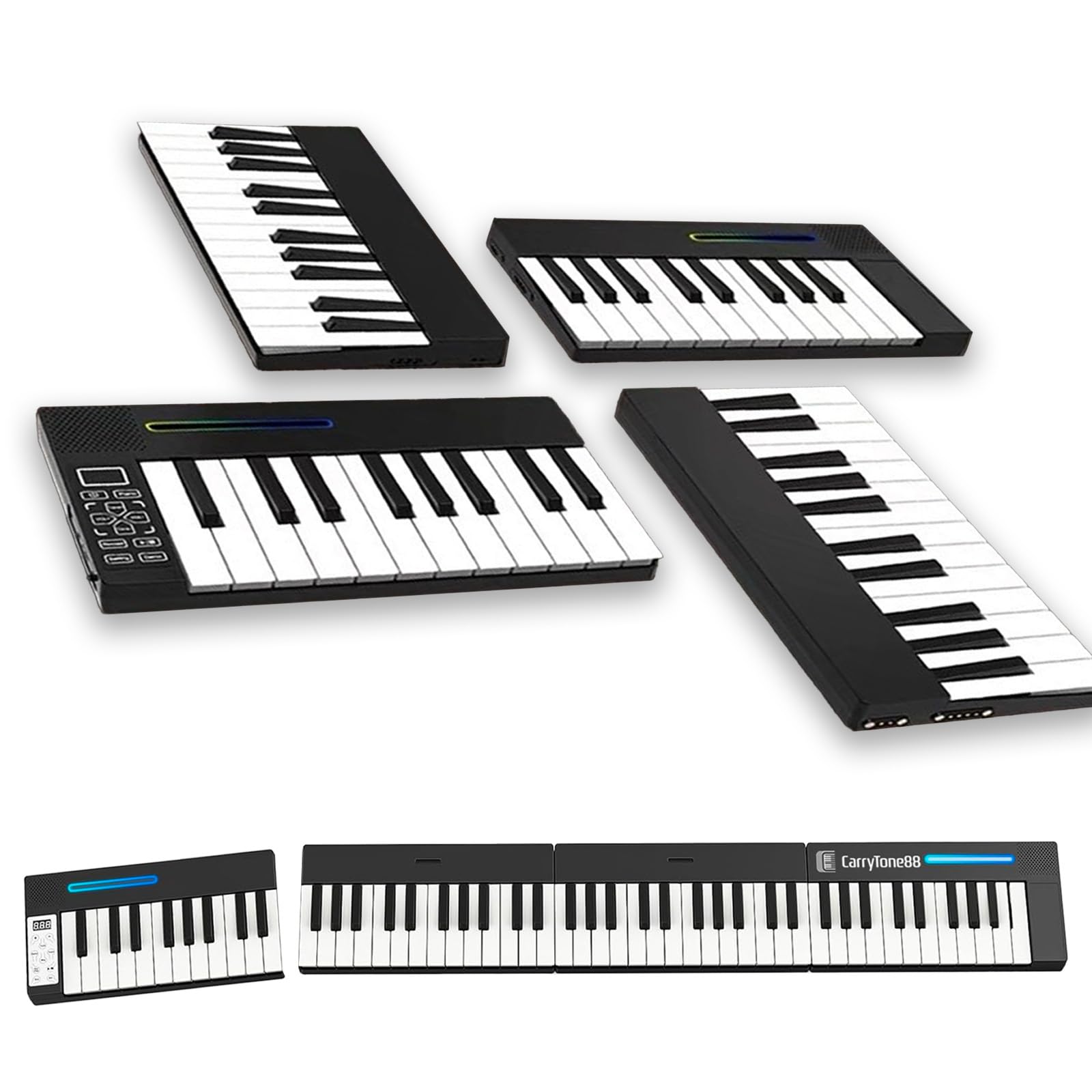 Amazon | 4分割できる 電子ピアノ 88鍵 フルサイズ鍵盤 省スペース
