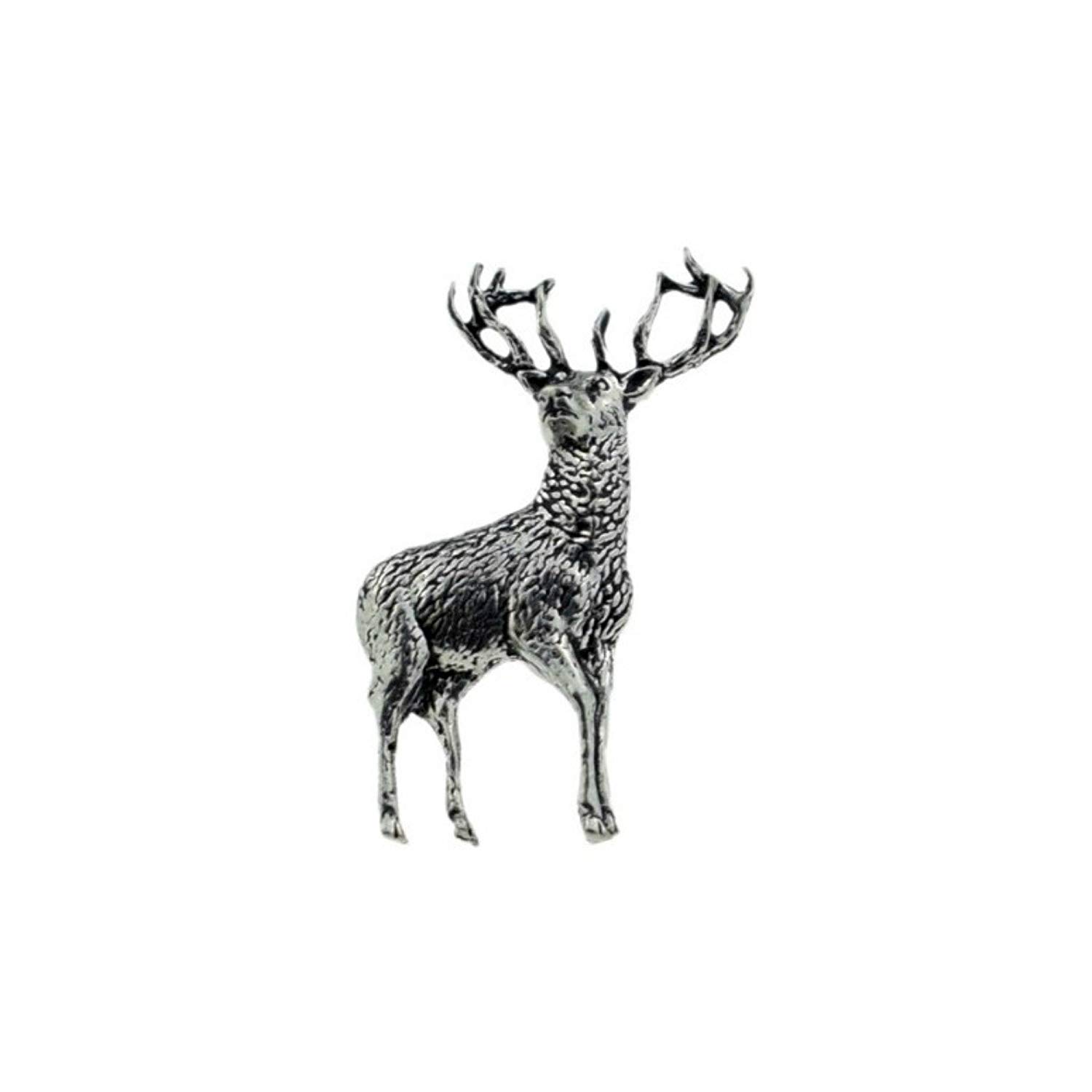 Minimum Mouse Unisex Multi Coloured Standing Stag Deer Pewter Lapel Pin Badge