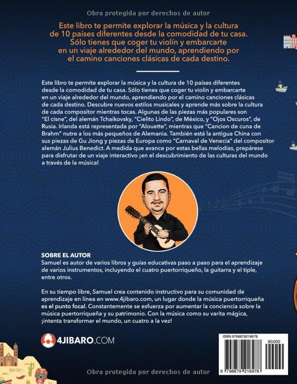 Miniatura 2 de Un Viaje Alrededor del Mundo para Violín Aprendiendo Canciones Clásicas de Cada Destino (Spanish Edition)