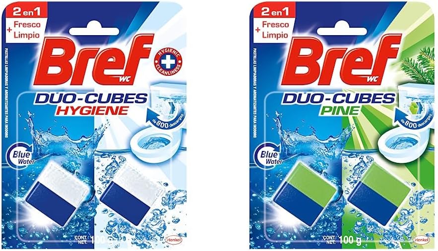 Pastillas limpiadoras para inodoro Bref DuoCubes Hygiene 2 en 1