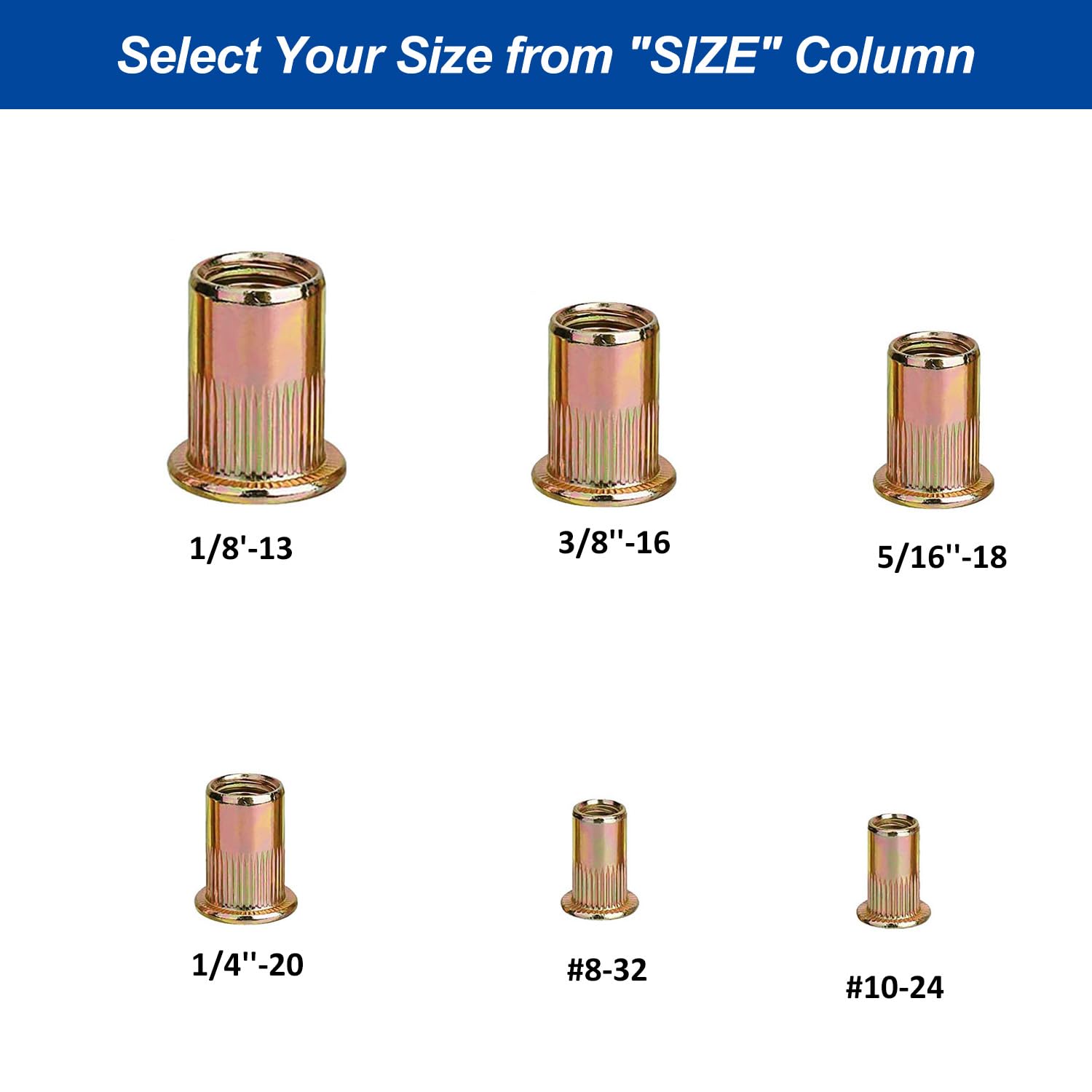 Threaded Inserts Rivet Nuts 25 Pack 1/4-20 Steel Insert Nut Rivnut - View #8