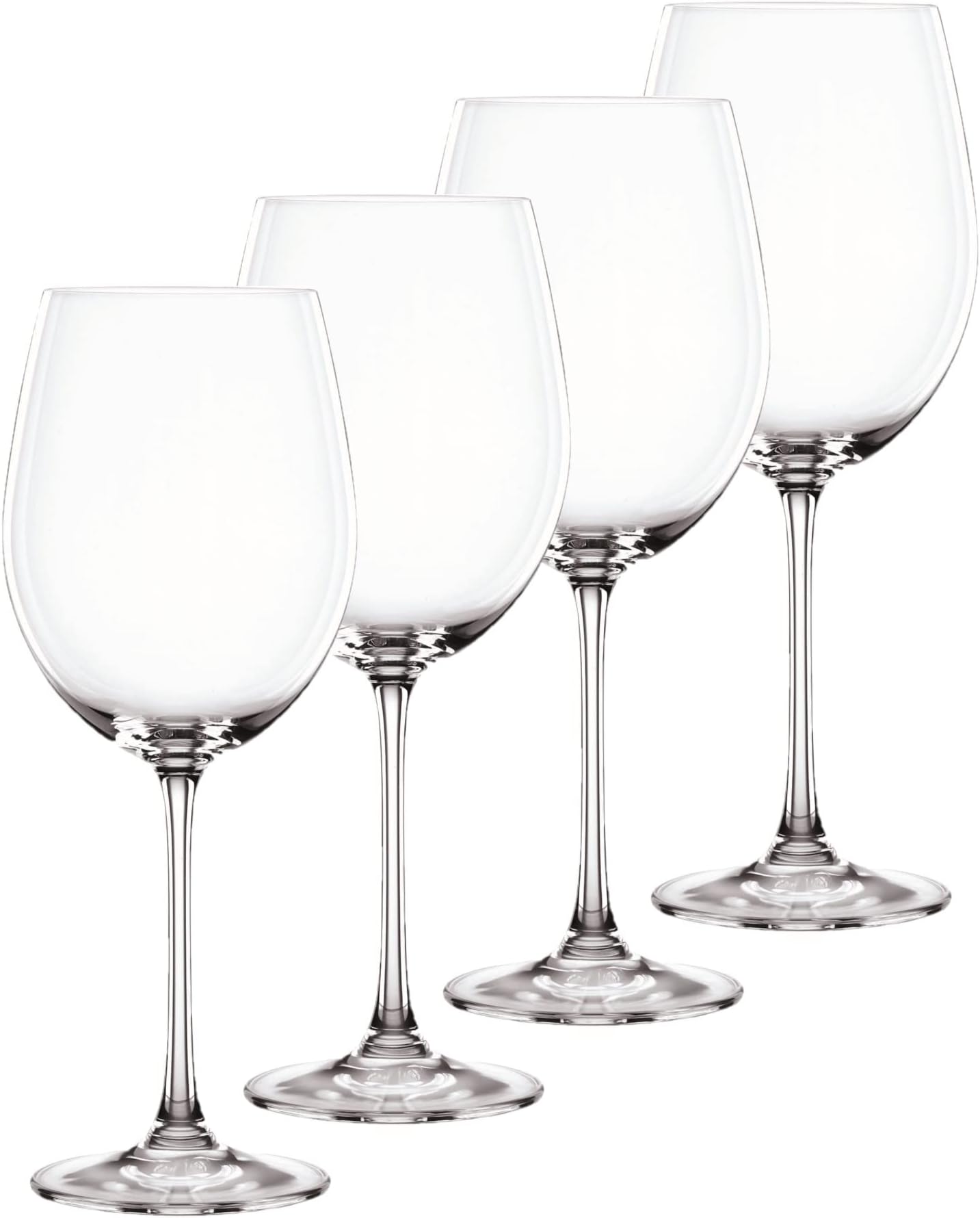 Vivendi 25 oz Bordeaux – 4-Piece Set of Lead-Free Crystal Glasses, Long-Stemmed Design for Red & White Wine, Sophisticated Glassware for Dining, Parties, Entertaining & Gifting