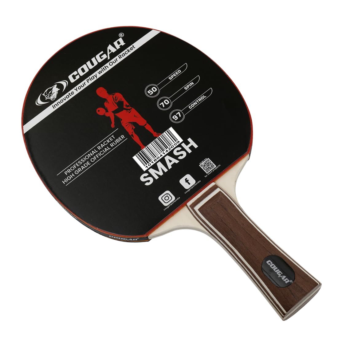 COUGAR Table Tennis Racket Smash | Professional | TTFI Approved Rubber | Multi- Color (B0D35NR3CK) Amazon Price History, Amazon Price Tracker