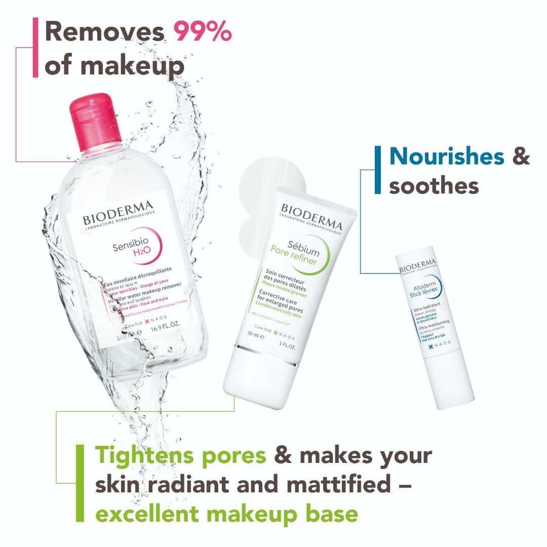 Bioderma - Sensibio - H2O Micellar Water - Makeup Remover Cleanser - Face Cleanser for Sensitive Skin