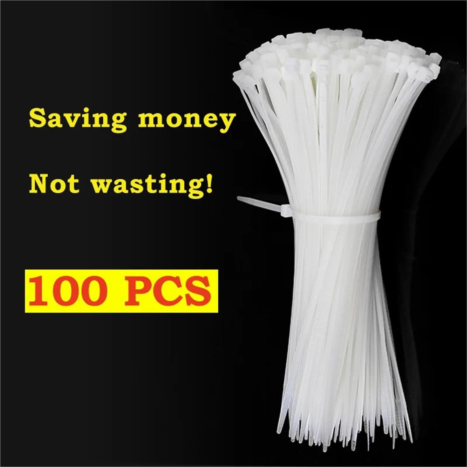 cinturón de plástico, Bridas de nailon autoblocantes for cables (paquete de 100), blancas, varios tamaños(2.6x200(white)100pcs)