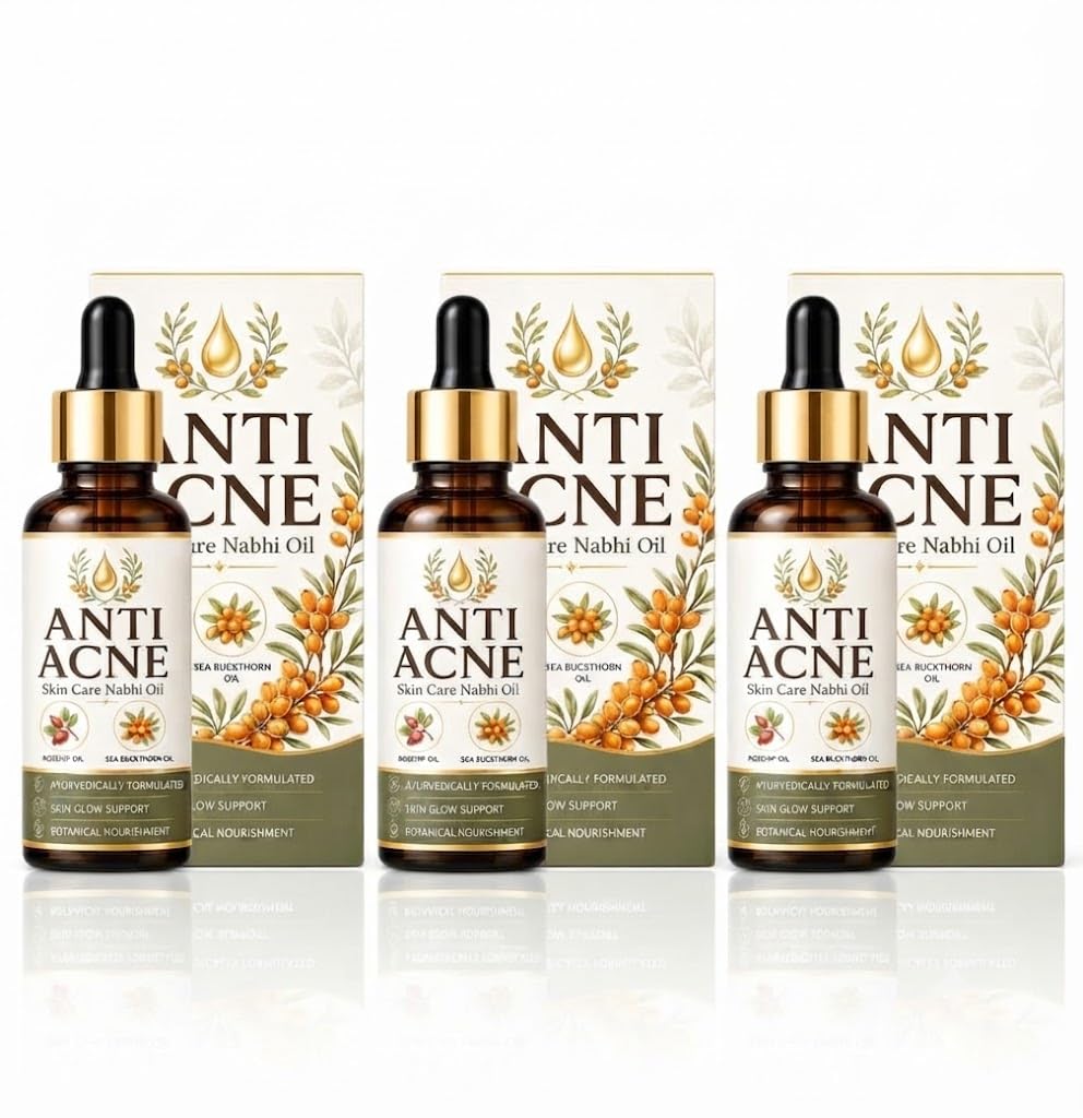 Anti Acne Skin Care Nabhi Oil 30ml | Herbal Navel Massagewith Rosehip Oil & Sea Buckthorn | Daily Skin Nourishing Oil for Healthy-Looking Skin | Ayurvedic Botanical Formula-image-19