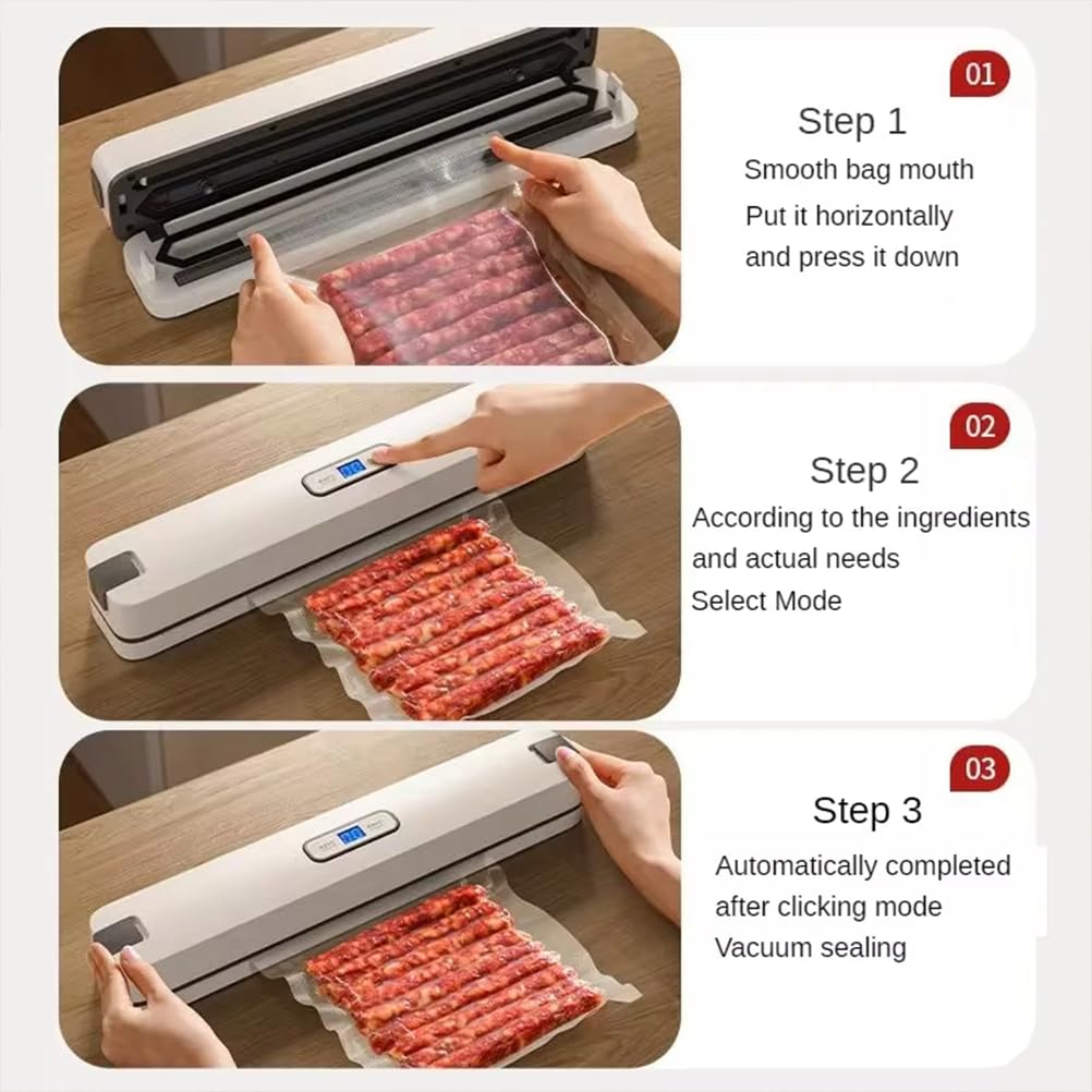 XoTiq Macchina per sigillare Alimenti sottovuoto, Sistema di sigillatura Automatica dell'Aria sottovuoto per la conservazione degli Alimenti, modalità Automatica e Manuale, Macchina per sigillare