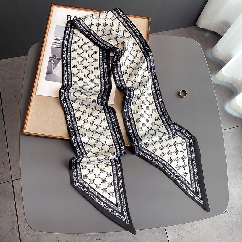 fashion satin scarf for hair - 59 * 5.9” beach head wraps neck scarves for women - lightweight handbag accessories2
