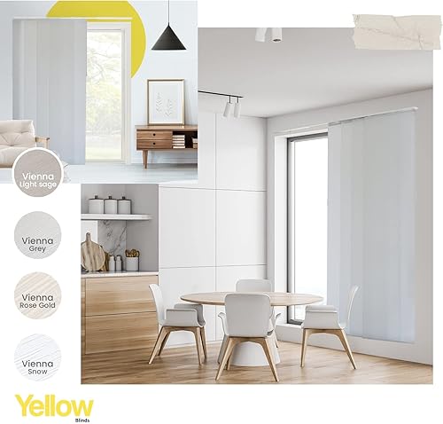 Miniatura 2 de YELLOW BLINDS - Persianas de panel ajustable para puerta corrediza de vidrio, 46-86 pulgadas de ancho x 0-96 pulgadas de alto, persianas verticales