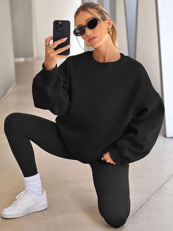 EFAN Womens Oversized Sweatshirts Crewneck Casual Lounge Fall Outfits 2026 image 3