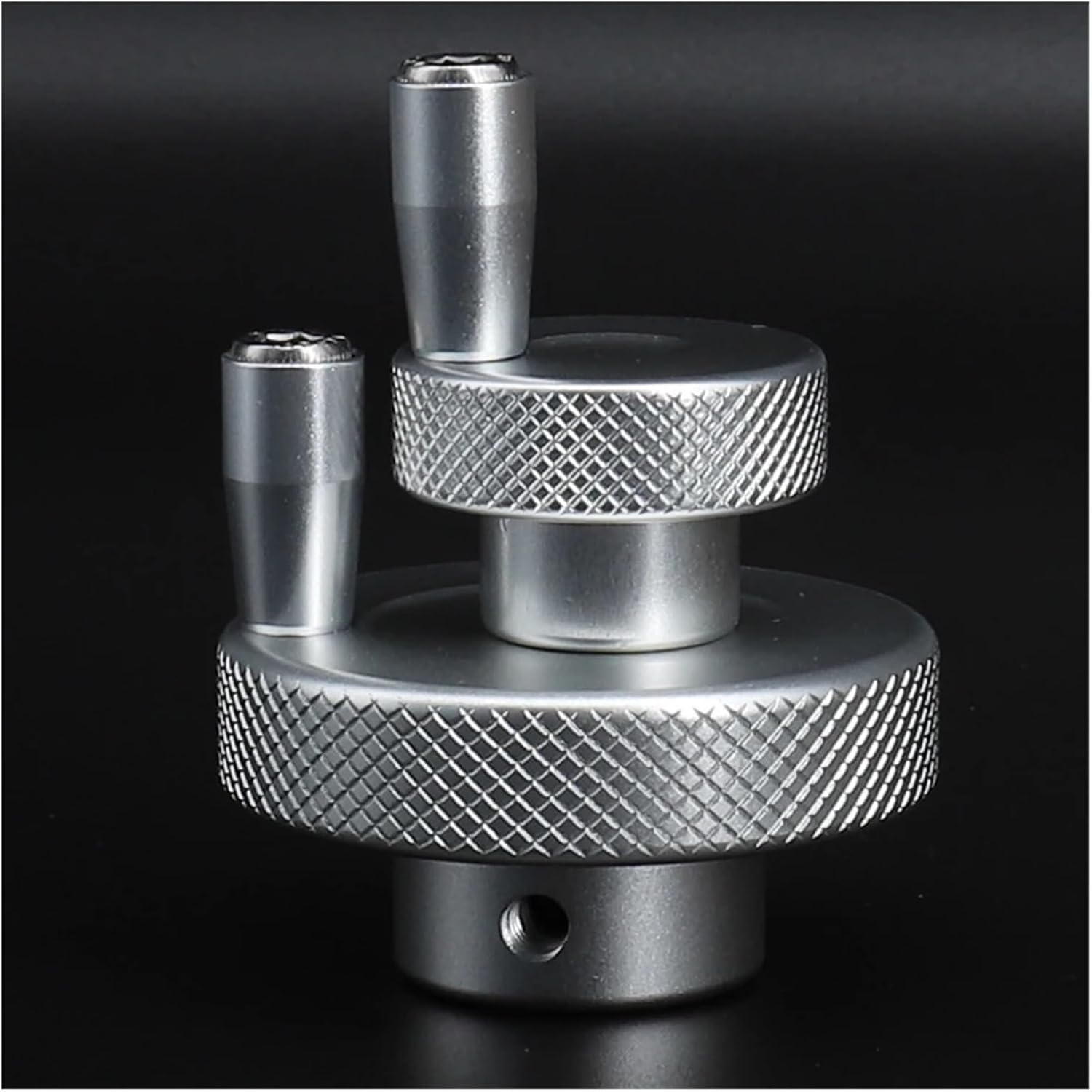 Movable Hand Wheel Handle Round Rotating Machine Tool Hand Wheel Sliding Table Screw Lever Hand Wheel Handle Manipulator(16mm,Silvery_80MM)
