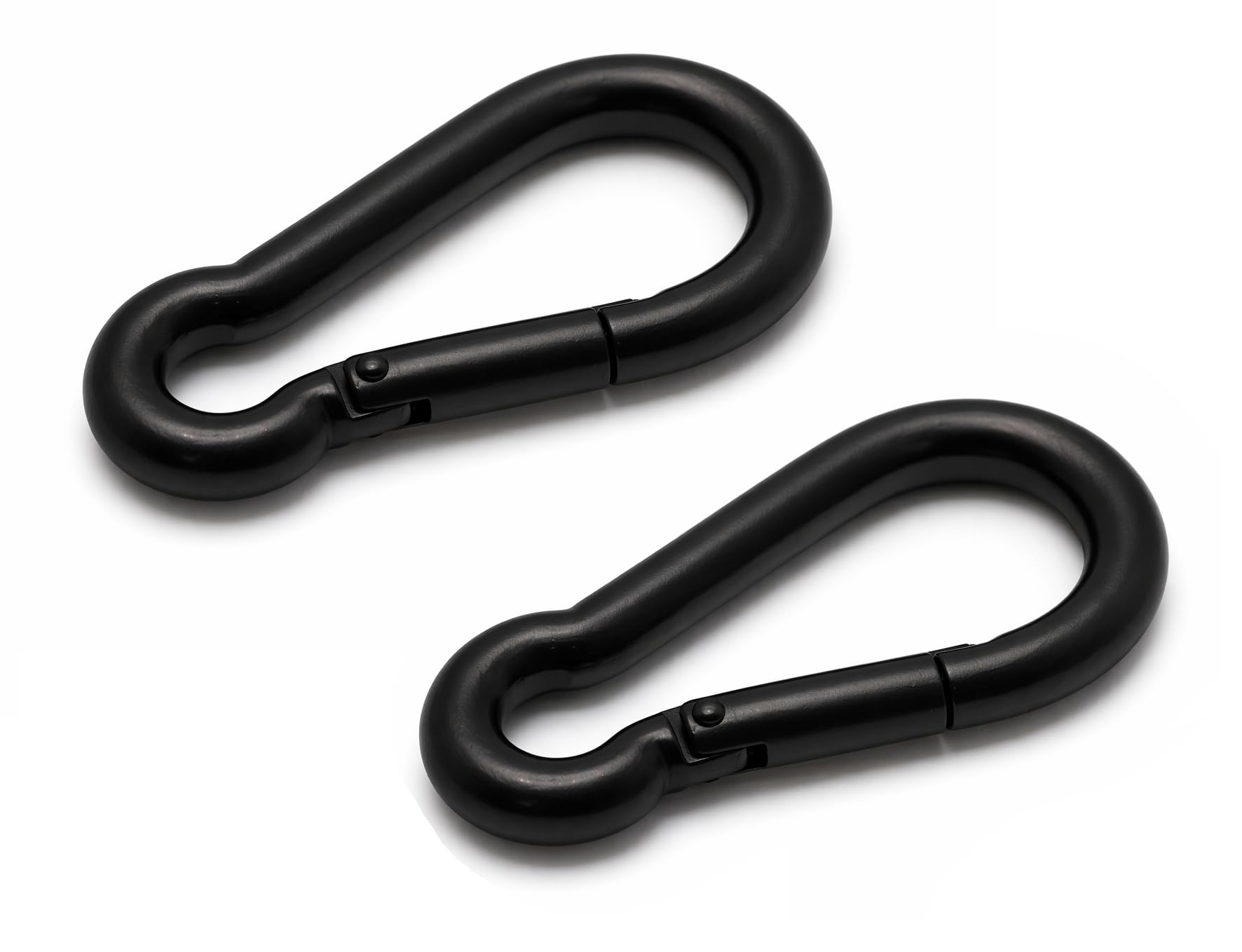 2pcs 100mm Black Carabiner Clip Made From 316 A4 Stainless Steel, Heavy Duty Spring Snap Hook Outdoor Camping, Hiking, Fishing, Swing Set, Hammock, Keychain (10mm x 100mm)