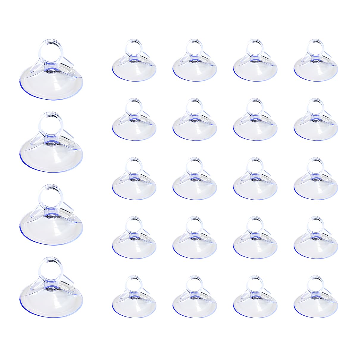 Yourkar 24 PCS Car Glass Windshield Suction Cups, Auto Window Suction Cup with Strong Adsorption Force, Mini Adsorption Holder for Cars Kitchen Bathroom Office, Car Accessories (Transparent, 1.8 inch)