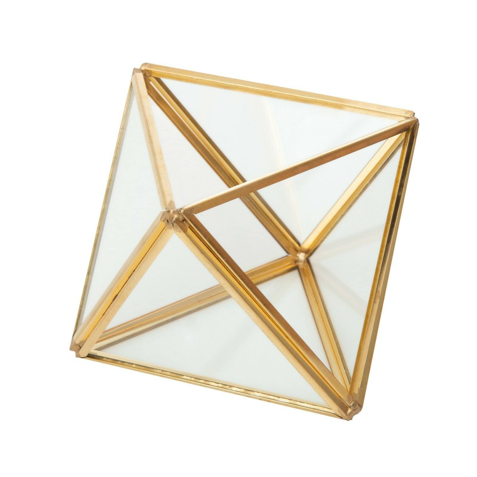 Kusso Glas und Gold Metall Prisma Terrarium Pflanztopf Pflanztopf fr  kleine Zimmerpflanzen Luftpflanzen Sukkulenten Kaktus: Amazon.de: Garten