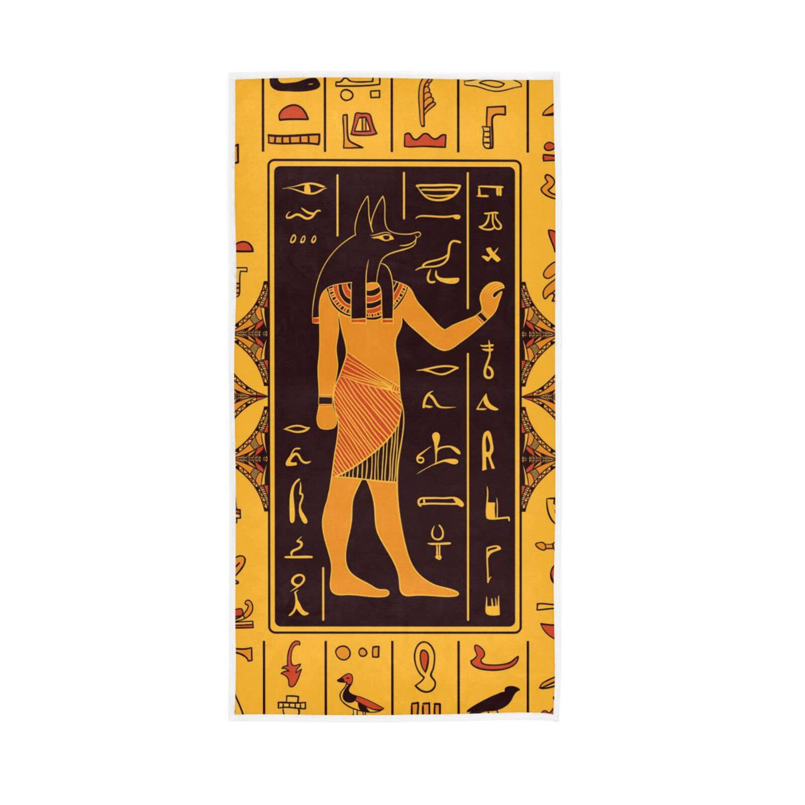 LSRCPD Hand Towels Ancient Egyptian Hieroglyphs Decor Fingertip Soft Face Towel Absorbent Bathroom Kitchen Towels
