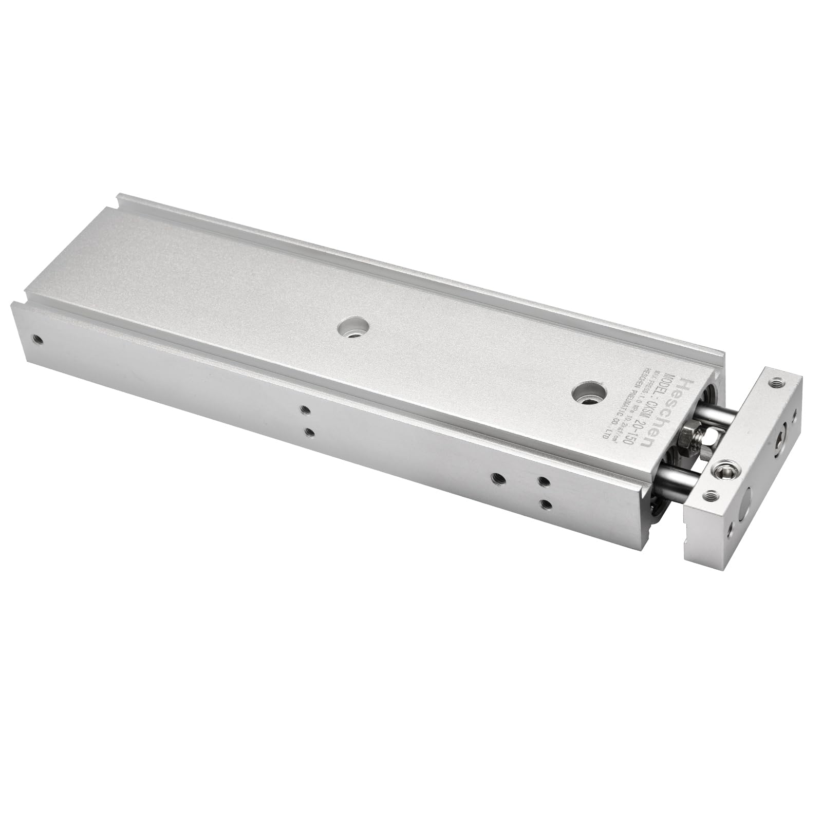 Heschen Doppio cilindro pneumatico in alluminio CXSM 20-150 Piastra di guida Doppia asta Cuscinetto scorrevole pneumatico ammortizzato Foro 20 mm Corsa 150 mm Doppio effetto