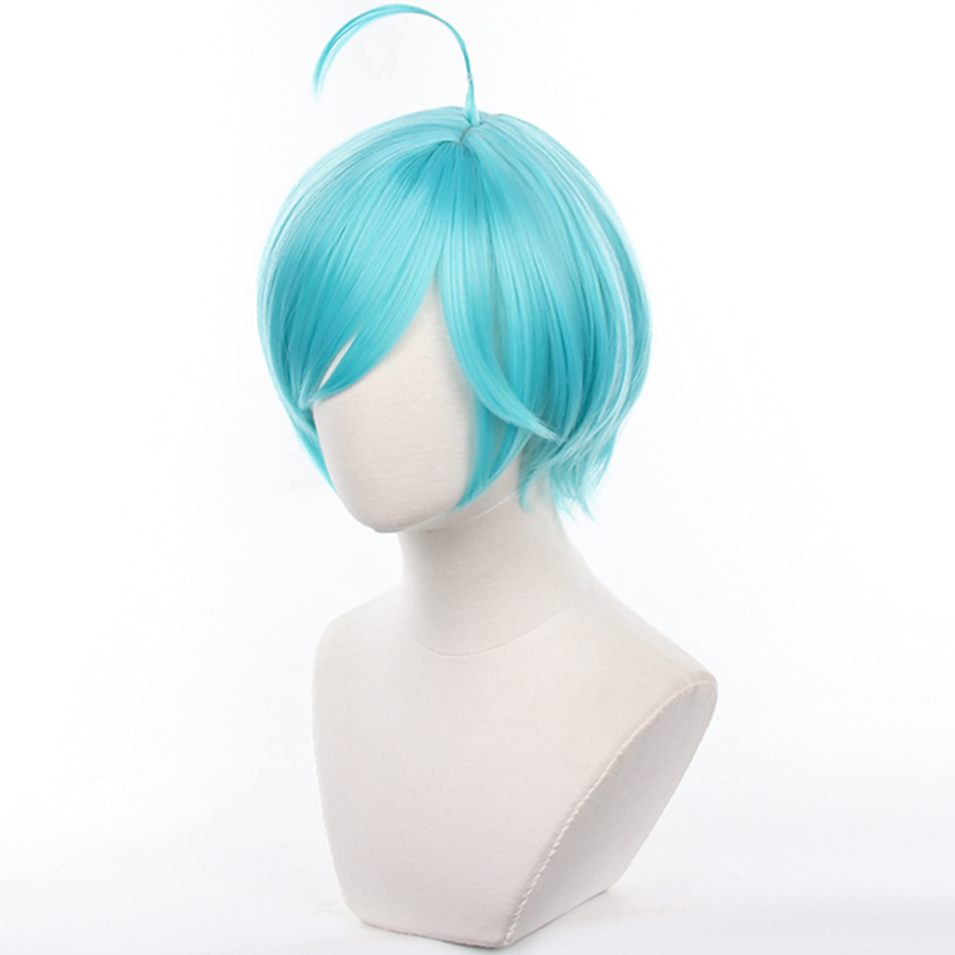 Blue Short Cosplay Wig Heat Resistant Synthetic Universal Costume Hairs for Women Men Halloween Chiristmas Comic Con Replacement Wigs - Image 4