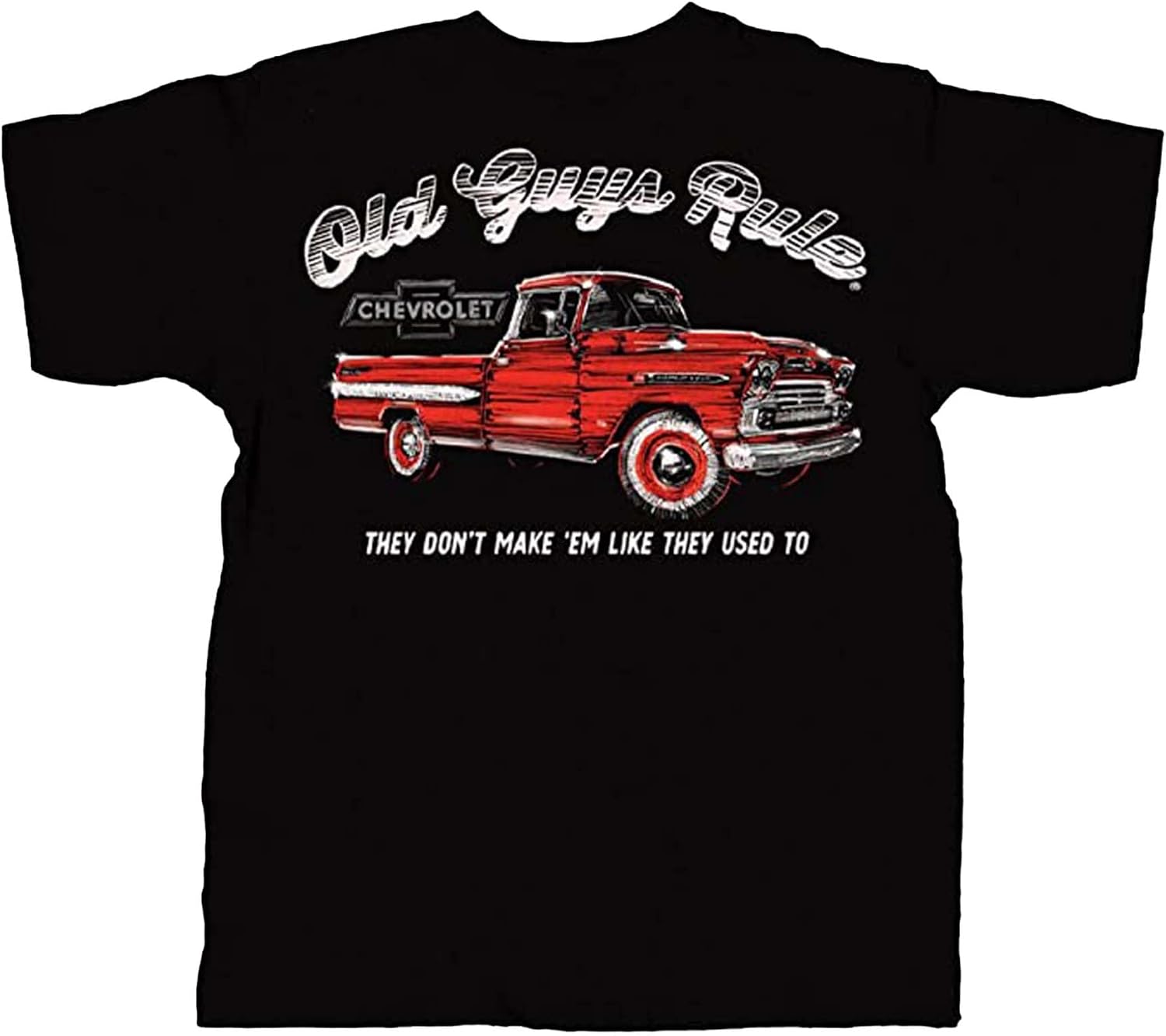OLD GUYS RULE Men's Graphic T-Shirt, Big Red - Father's Day, Birthday Gift - Funny Novelty Tee for Classic Car Enthusiasts