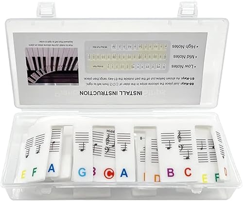 Guía de notas de piano para principiantes, etiquetas extraíbles para notas de teclado de piano para aprendizaje, accesorios de piano para tamaño