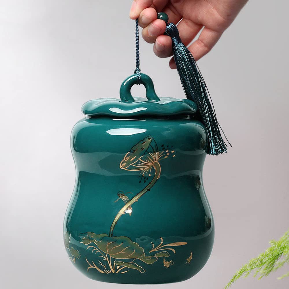 Kawy Ceramiczny słoik herbaty, zapieczętowany słoik do przechowywania słoik z fasolką kawy 15.4 cm herbata caddy ceramiczna kreatywna pieczętowana herbata słoik herbata herbata pudełko herbaty kung