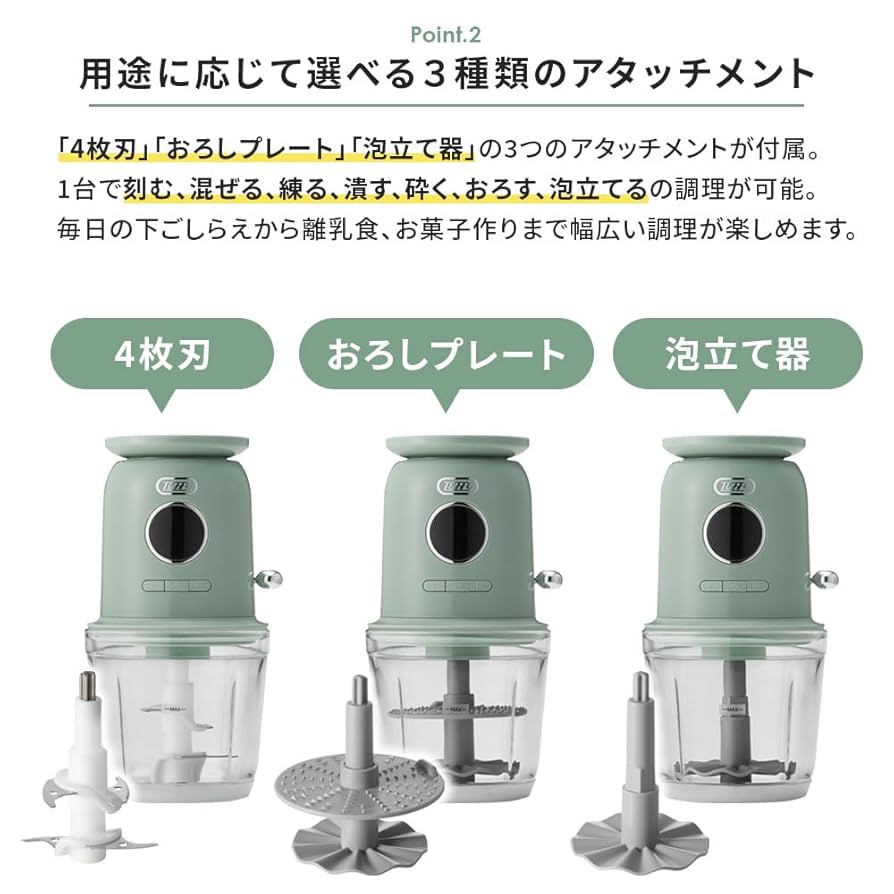 Toffy スケール付きマルチフードプロセッサー＜充電式＞　 K-CH2 Toffy スケール付きマルチフードプロセッサー＜充電式＞ K-CH2