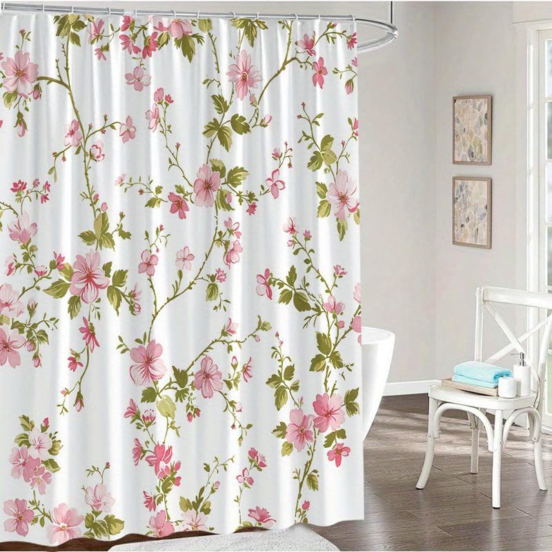 Rideaux de douche vintage pour décoration de baignoire et ambiance spa