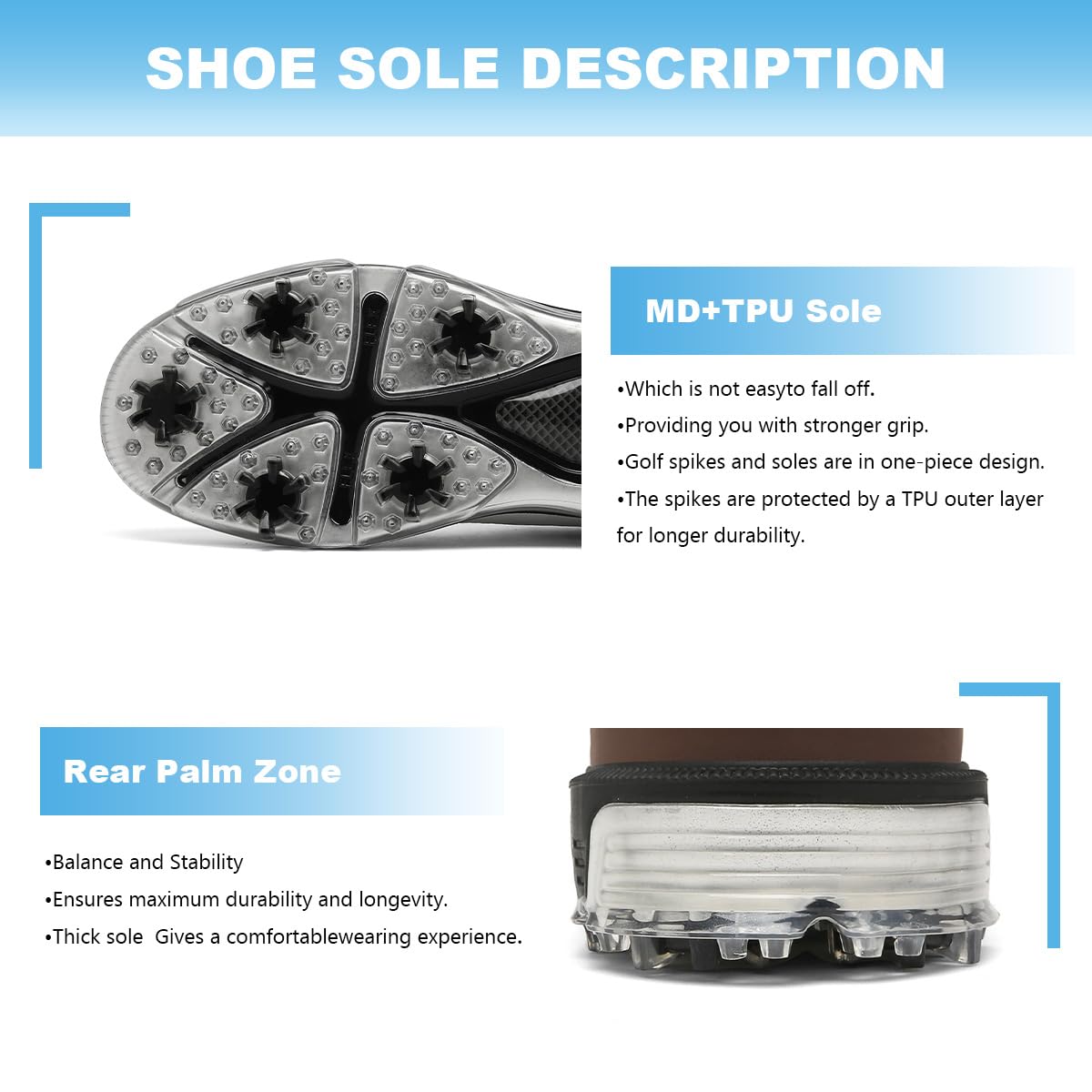 ULTIANT Zapatos de Golf para Hombre:Impermeables,Duraderos, con Cordones y Transpirables; Zapatillas de Entrenamiento para Golf