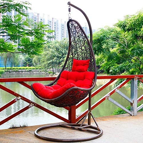 Swing Chair with Stand, Cushion & Hook (OutD_A20, 105 x 105 x 195 cm)