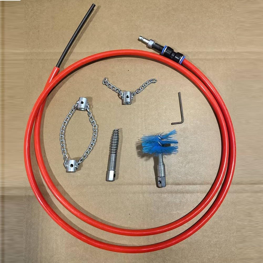 Handkurbel-Abflussschlange für WC, Waschbecken, Dusche, Badewanne, Rohrverstopfungsentferner, Edelstahl, manuelle Schnecke, 10 m Länge, 10 m