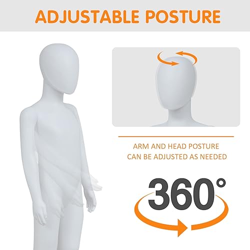 Miniatura 5 de Kinsuite Maniquí de cuerpo completo para niños, maniquí de 43 pulgadas, cuerpo completo para niños y niñas, ropa ajustable y desmontable, soporte de