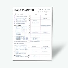 Tiankool To Do List Notepad - Daily To Do List with Priorities, Hourly Scheduler and Notes - Daily Planner Notepad for Work, Study, Appointments, 60 Tear Off Sheets Planning Pad, 7x10 Inch