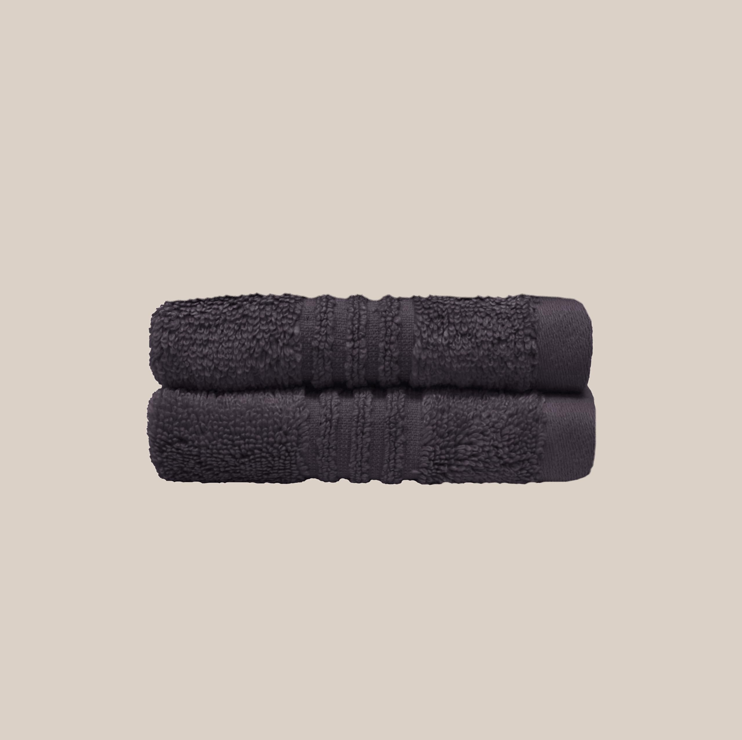Misona Pack of 2 Bamboo Face Cloths 30 x 30cm – Ultra Soft, Super Absorbent, Quick Dry, Zero Twist Bathroom Towels, Plush 580GSM (Steel Grey)