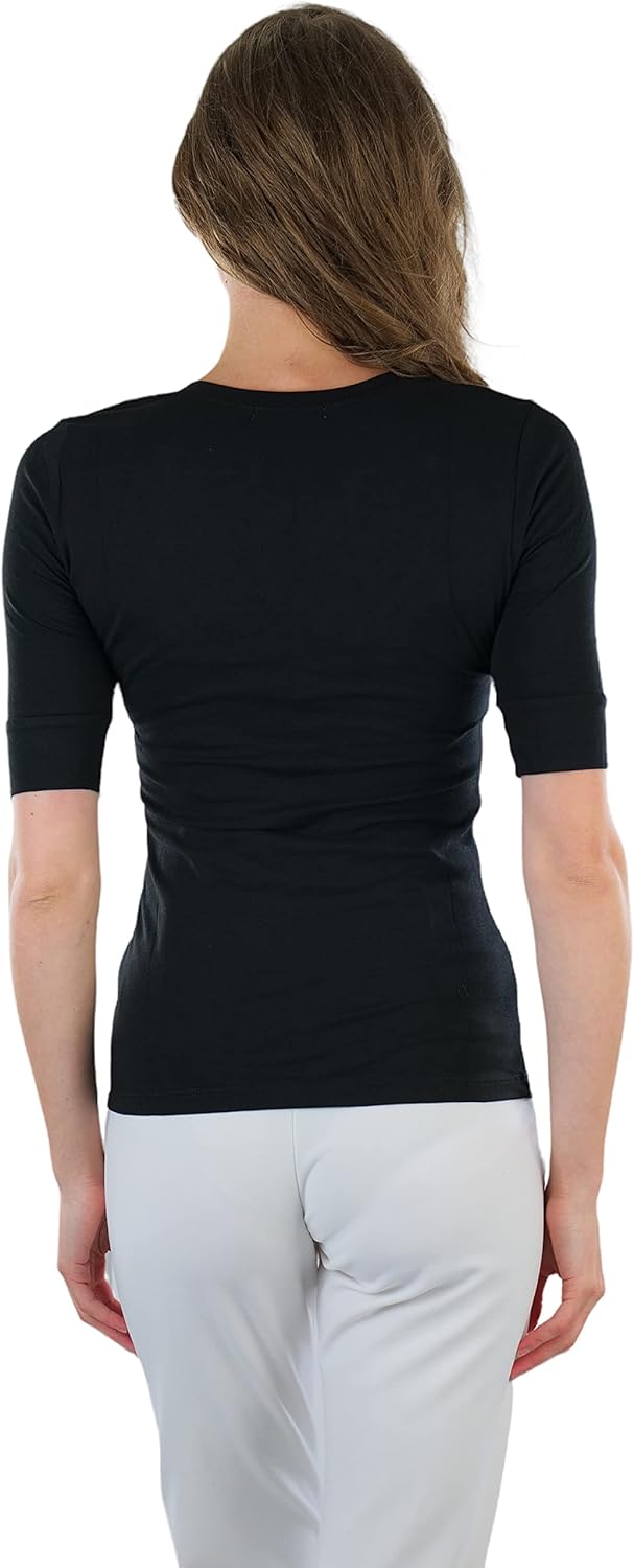 ToBeInStyle Women's Elbow Length Sleeve V-Neckline Top - Image 2