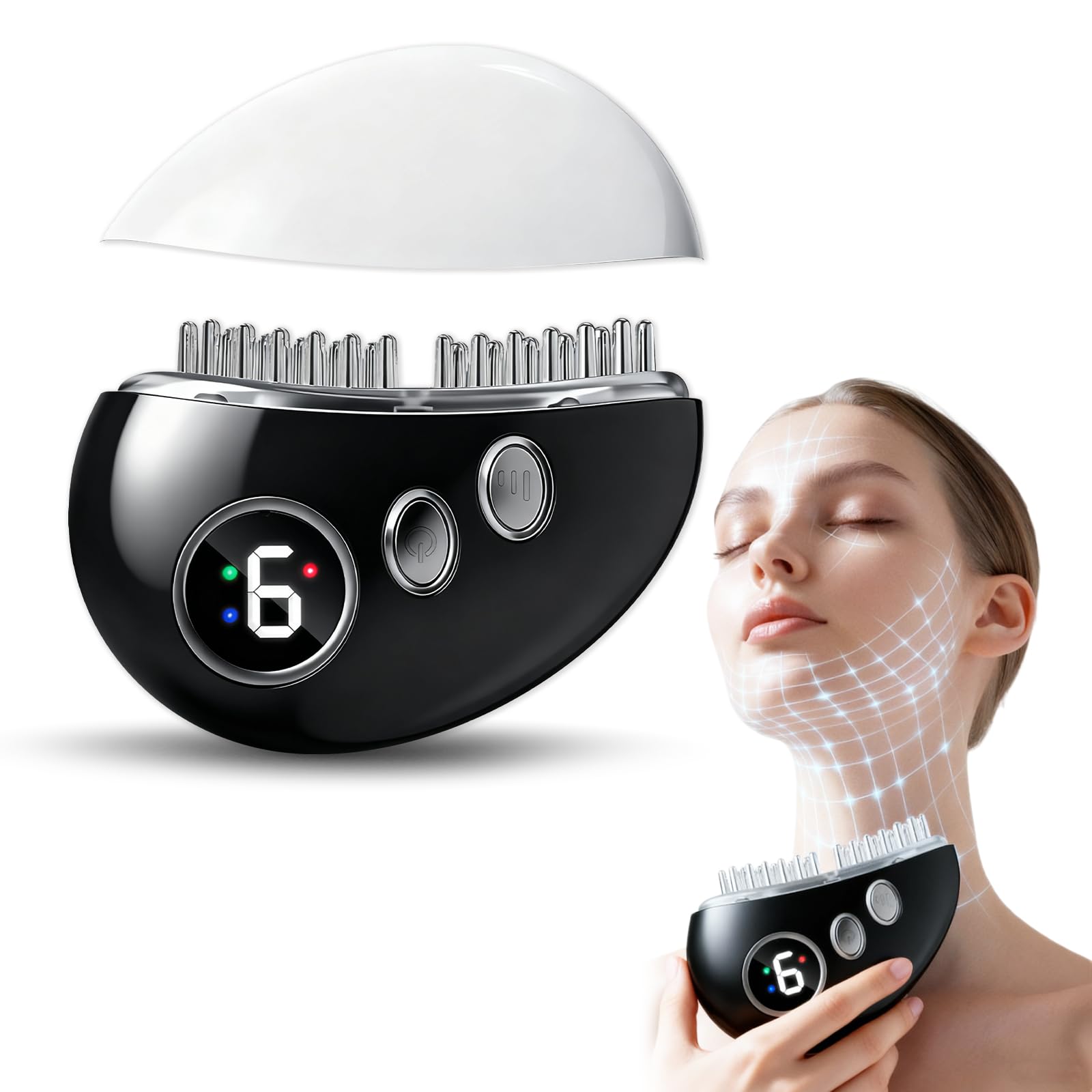 New Lymphatic Contour Face Brush, Lymphatic Drainage Massager, Double Chin Reducer, Gua Sha Facial Tools,9-Function Gear Adjustment, Facial and Body Sculpting,for Jawline & Puffiness (Black)