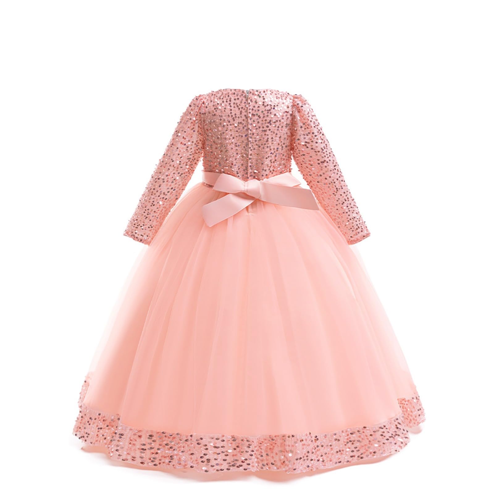 Vestido formal de tul de manga larga para niños