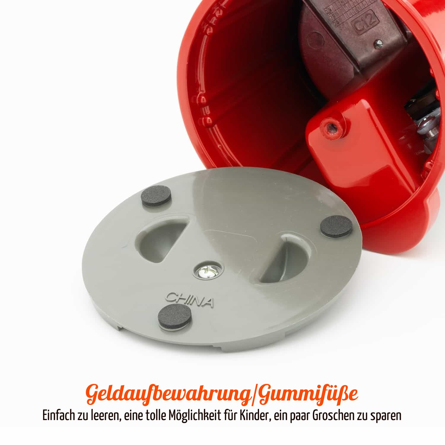 CKB LTD Retro Münze betriebene Kaugummi-Maschine Süßigkeitenspender – Kaugummiautomat Runde Pralinen, Kaugummis, gemischte Snacks, Nüsse, Leckereien, Münzaufbewahrung, Klein H23 cm, rot