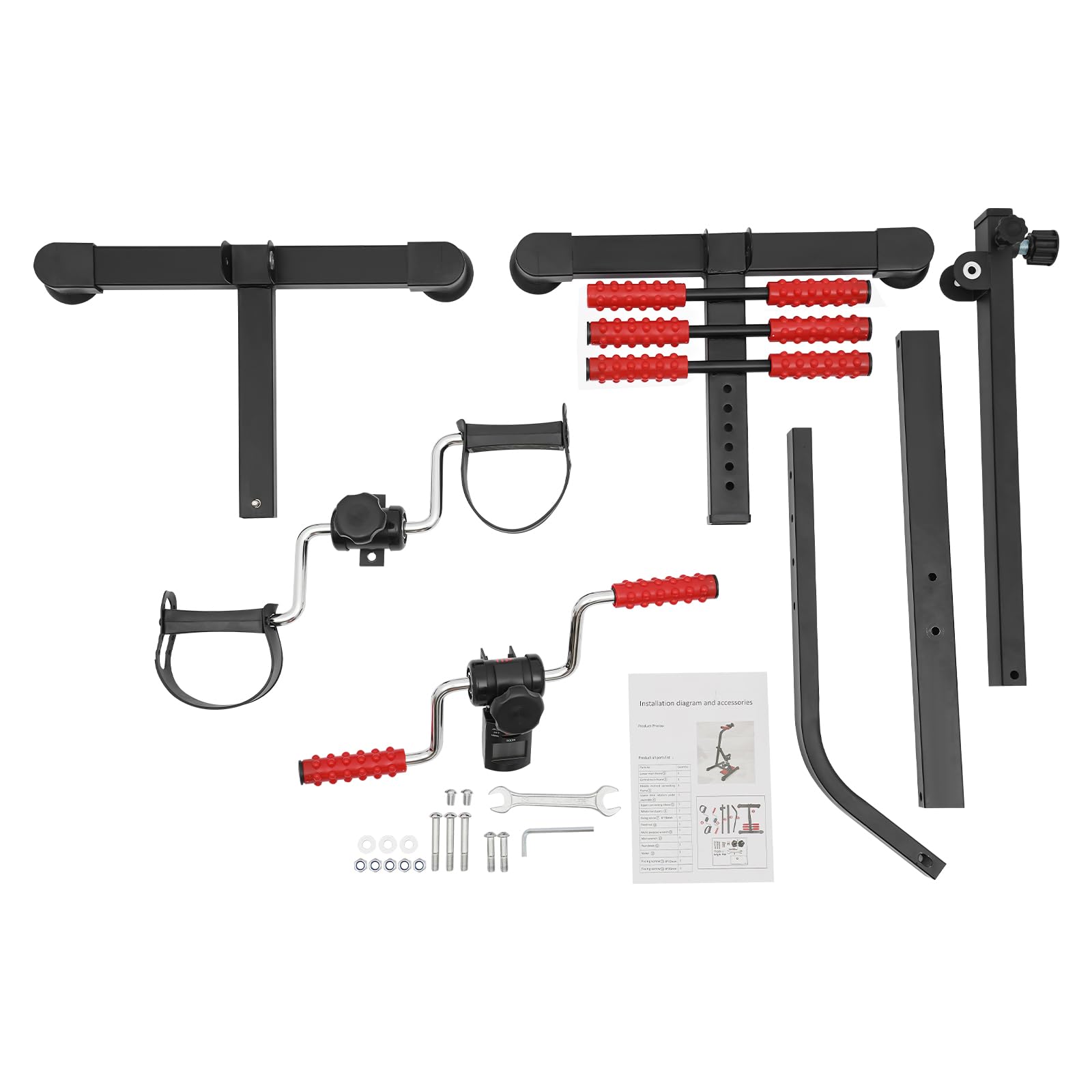 Pedalister, macchine per gambe con display LCD, braccio 2 in 1 e attrezzo per gambe con resistenza regolabile, pedale, per casa, altezza regolabile 79 – 93 cm