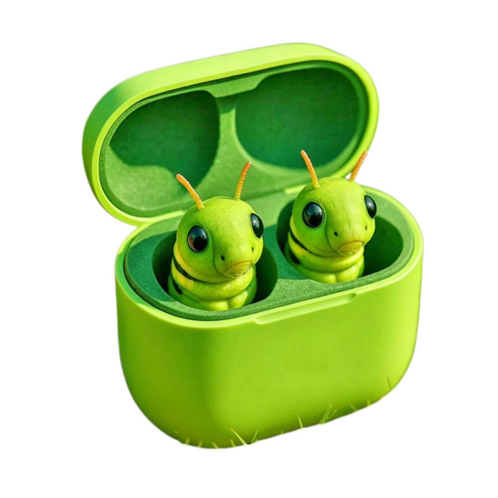 Frog Earbuds, Cute Animal Shaped Bluetooth Earbuds with Charging Case, Wireless in Ear Headphones with Deep Bass, Noise Reduction, IPX4 Waterproof, Gift for Kids and Adults (A) — view 7
