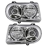 Headlights Headlamps Left & Right Pair Set for 05-10 Chrysler 300C