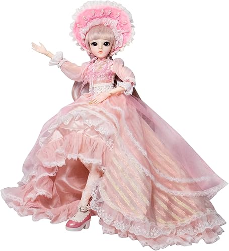 Miniatura 2 de Proudoll Muñeca BJD de 13 de 23.6 in, 24 pulgadas, muñecas articuladas con bola SD, vestido de princesa, zapatos de vestir gratis para cambiar,