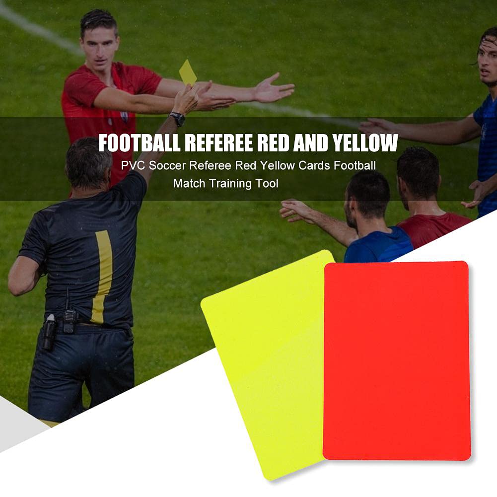 Kit de Árbitro Deportivo con Tarjetas, Accesorios de Árbitro para Juegos de Fútbol, Deporte Escolar con Tarjeta Roja y Amarilla, Papel, Lápiz y Cartera de Piel
