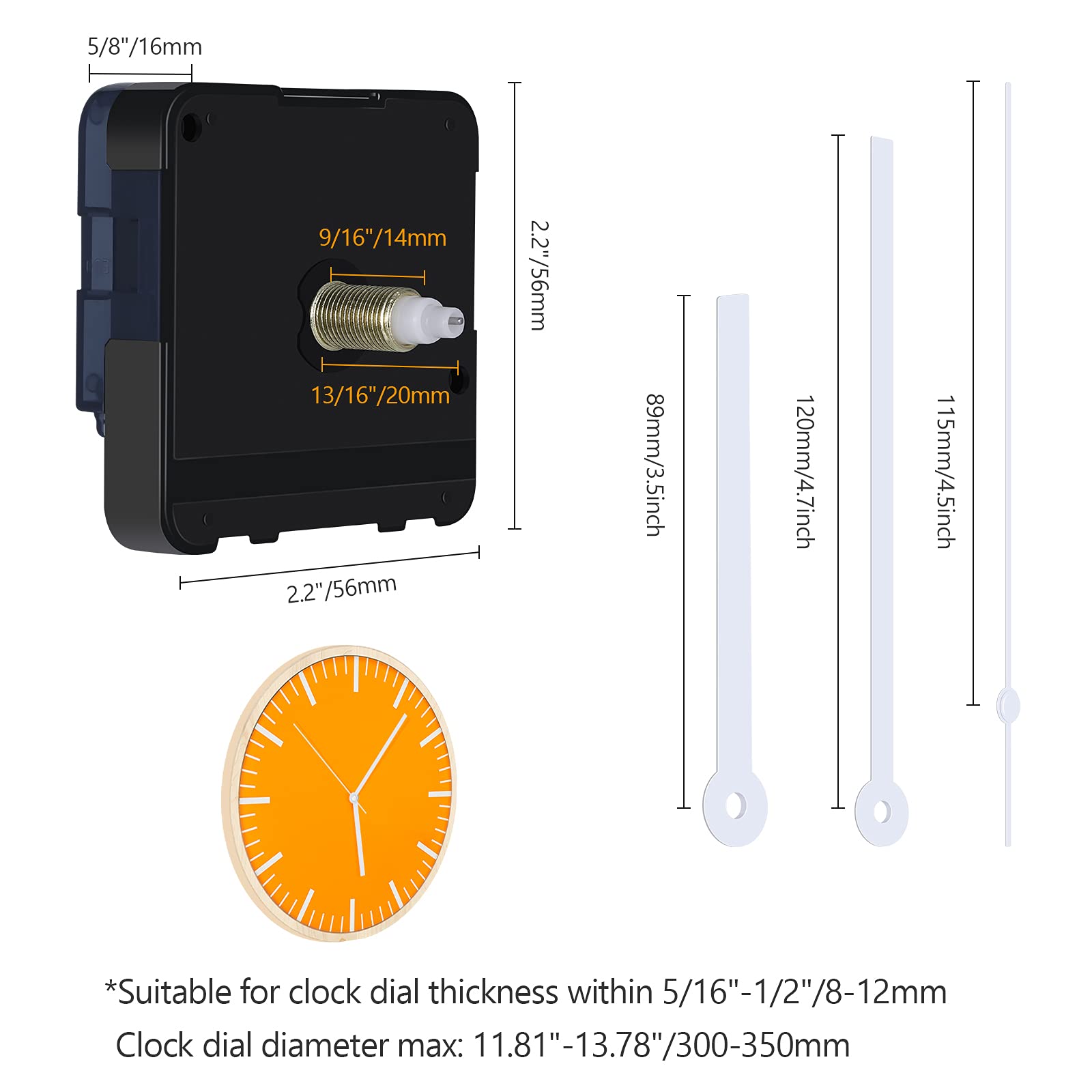 PATIKIL Quartz Horloge Mouvement Mécanisme, 2 Ensemble Horloge Remplacement Pièces 1/2 Mouvement Arbre Longueur pour 2-3mm Horloge Cadran Épaisseur Argent PATIKIL Quartz Horloge Mouvement Mécanisme, 2 Ensemble Horloge Remplacement Pièces 1/2 Mouvement Arbre Longueur pour 2-3mm Horloge Cadran Épaisseur Argent