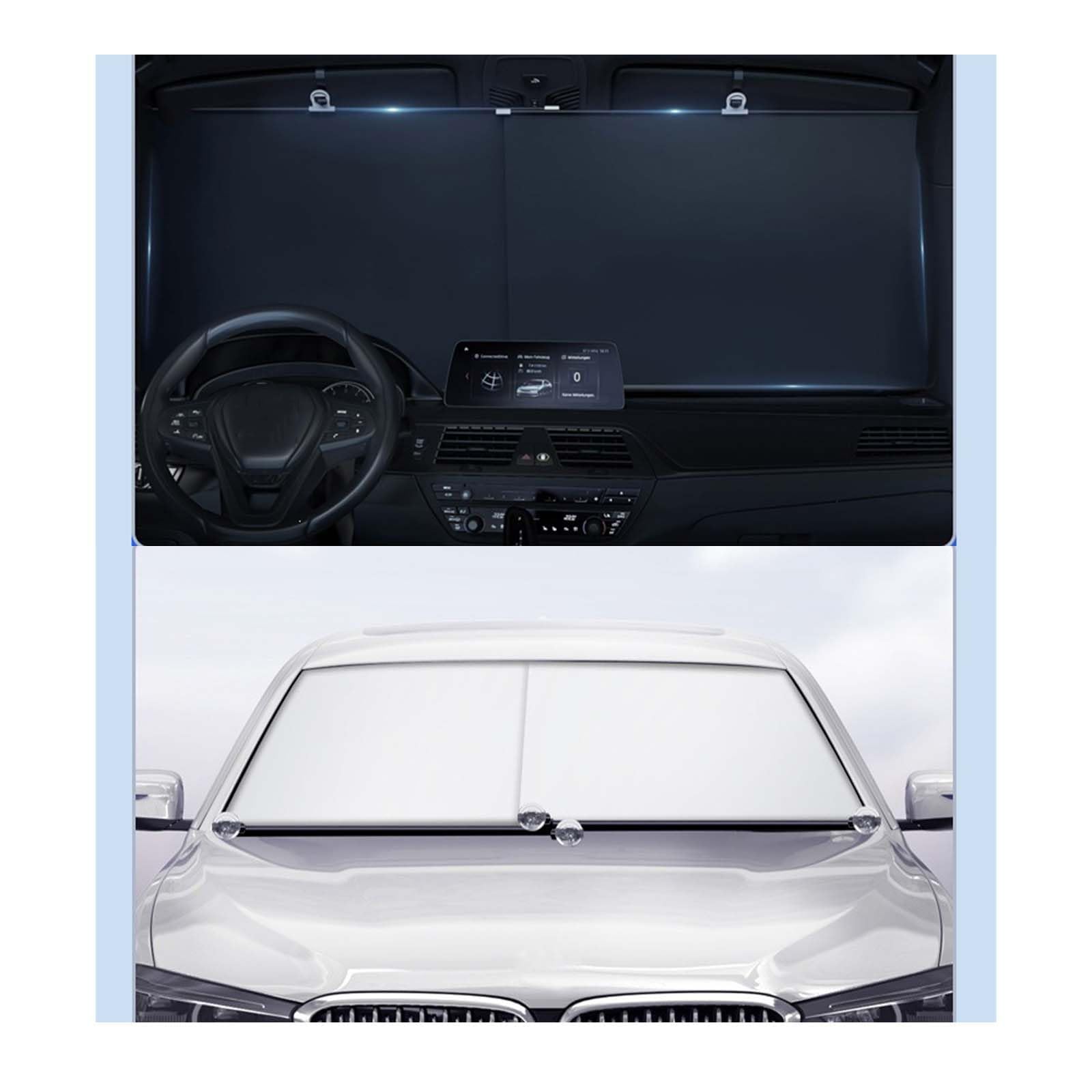 Parasole Auto per Renault Kadjar 2016-2020 | Struttura a rullo automatico in alluminio, strato nano cristallo di ghiaccio, ventose salde, protezione UV e calore