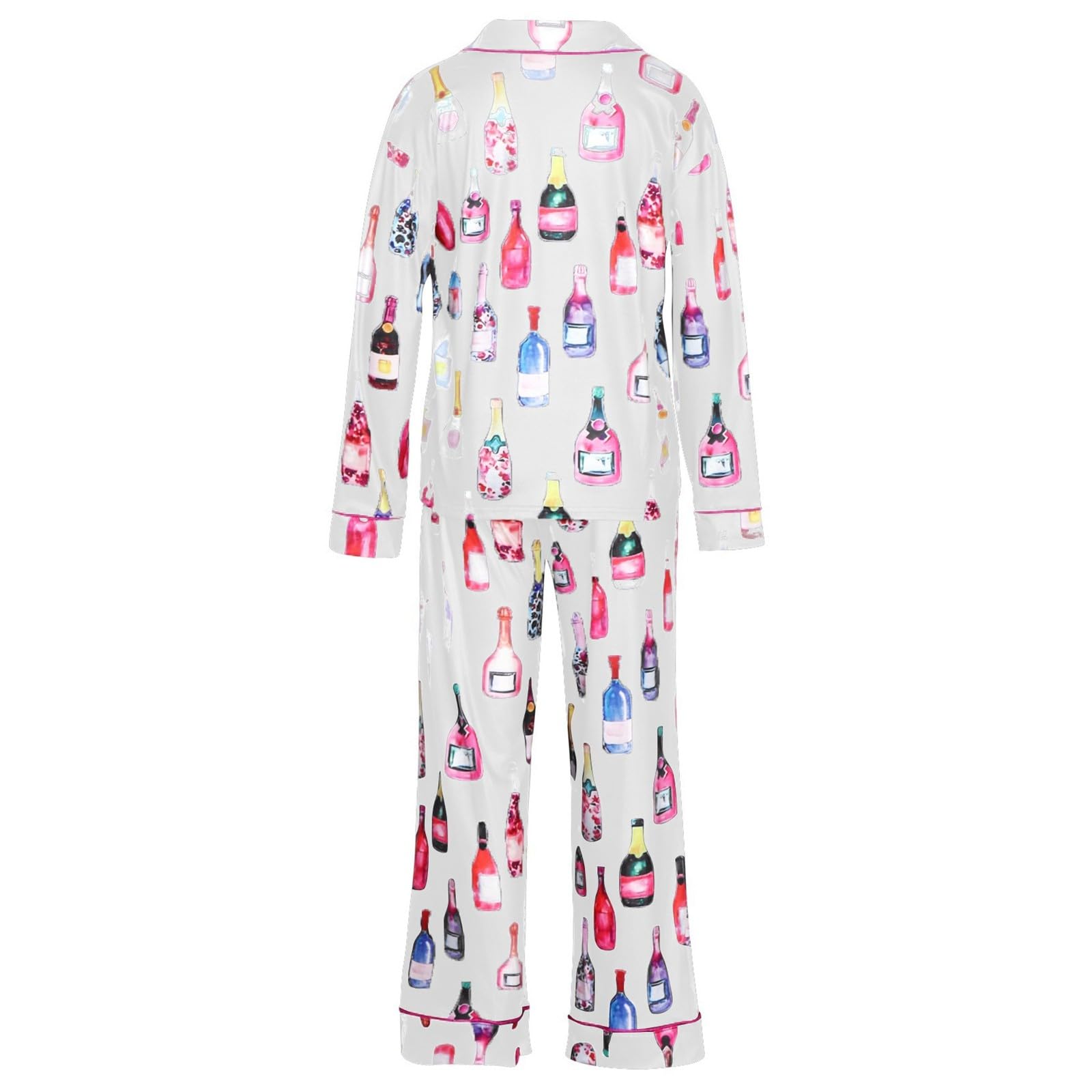 Generisch Conjunto de pijama de manga larga con estampado moderno y pantalón suave para una comodidad versátil en cualquier época del año
